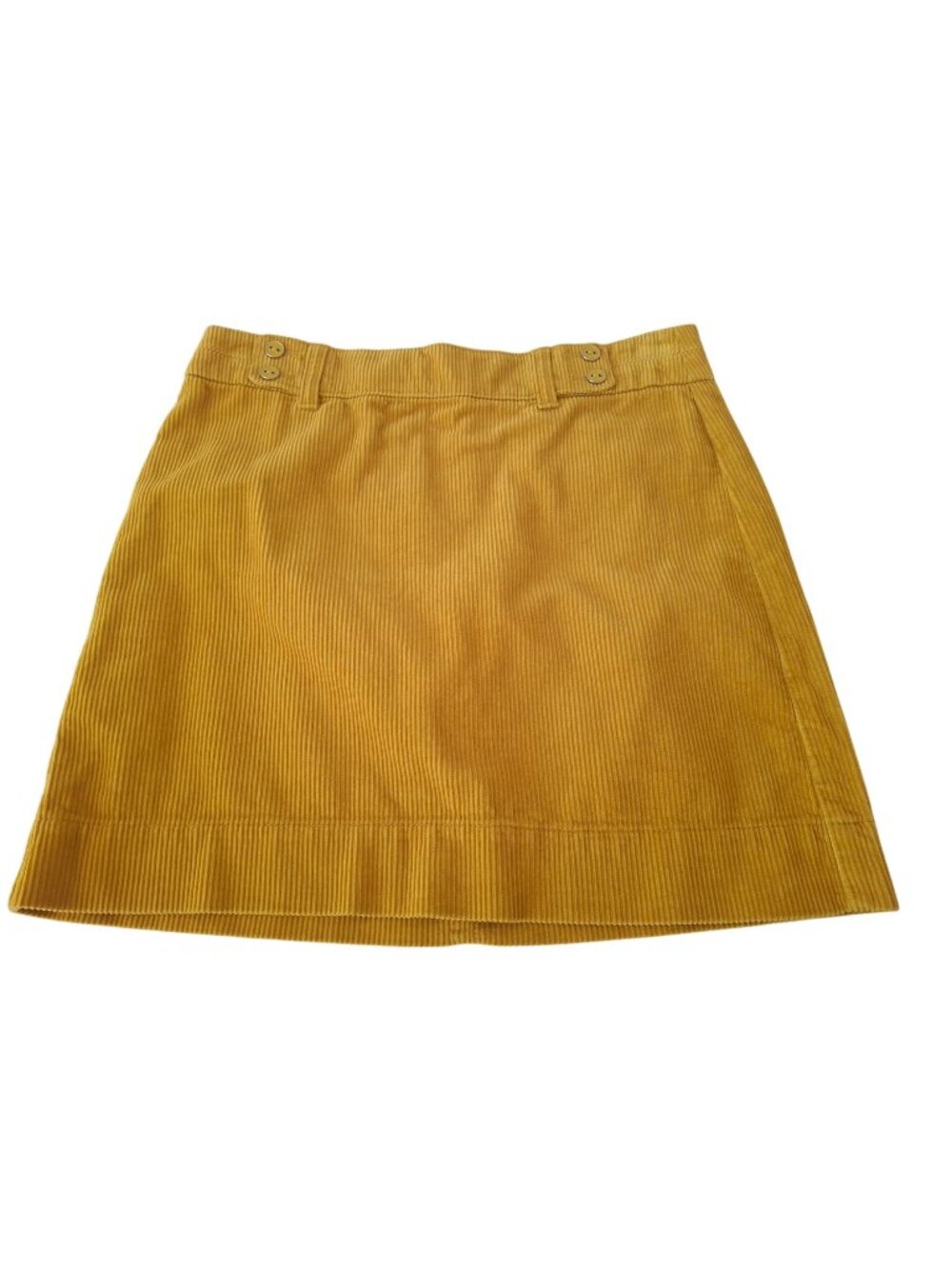 LOFT Corduroy Mini Skirt Womens 4 Mustard Yellow A Line Retro 70s Boho Preppy